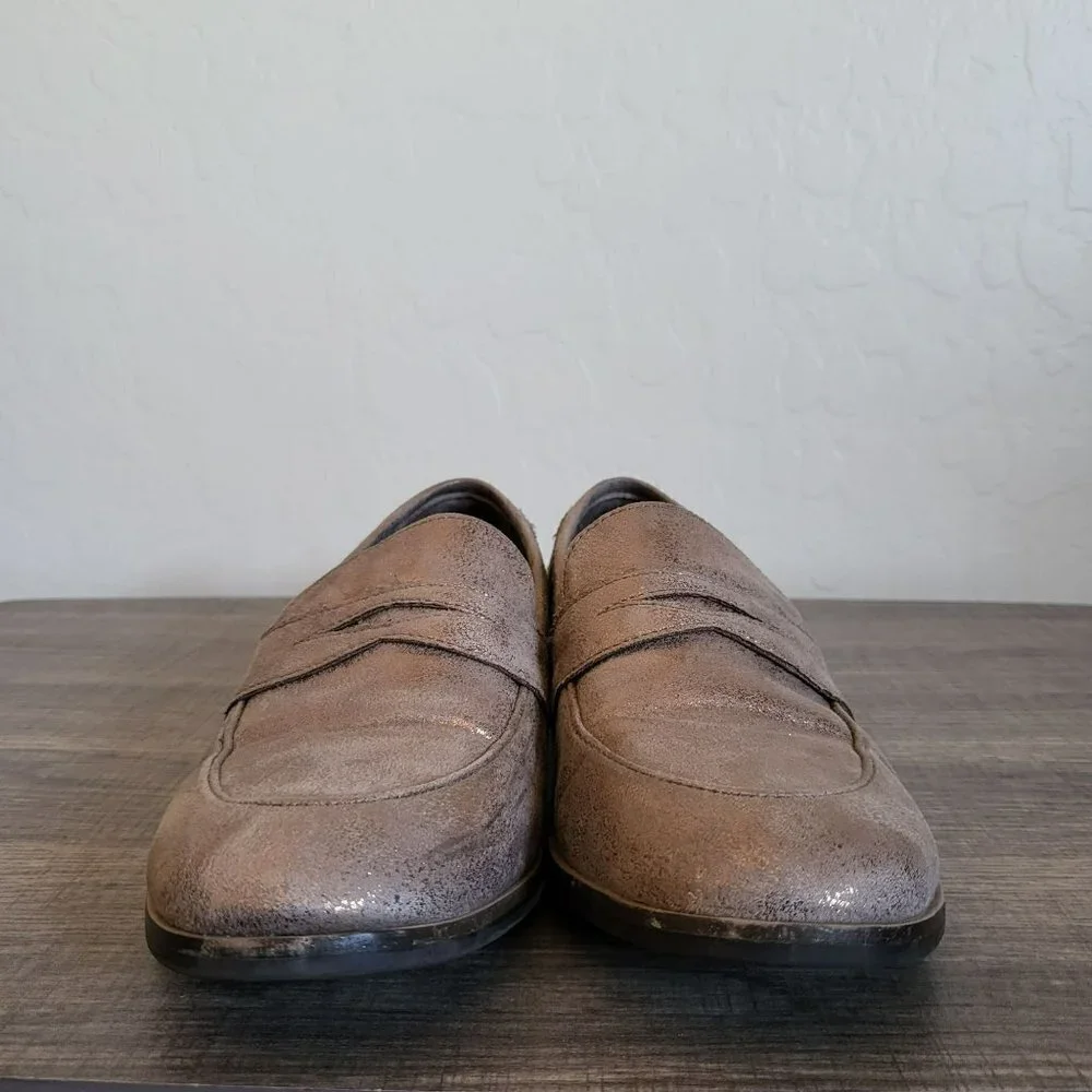 Clarks Metallic Copper Trish Rose Loafer Slip-On Shoe Faux Leather Size Womens 8
